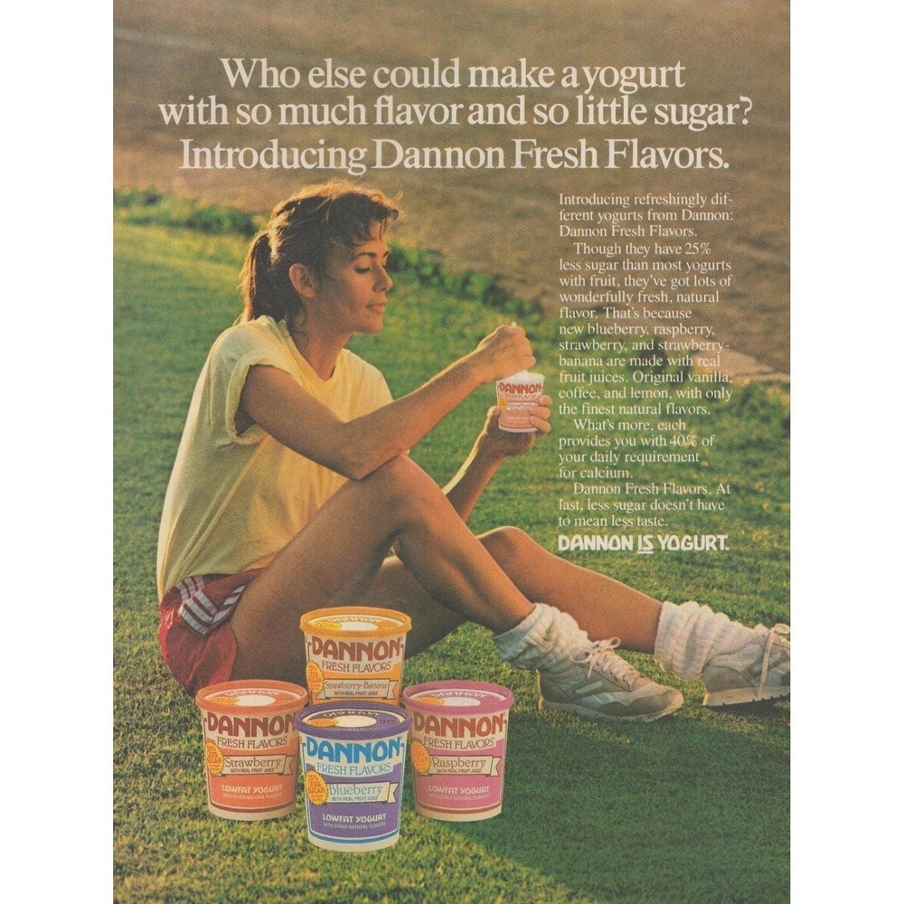 1987 Dannon Yogurt 80s Get Physical Fashion Leg Warmers Socks Vintage Print Ad